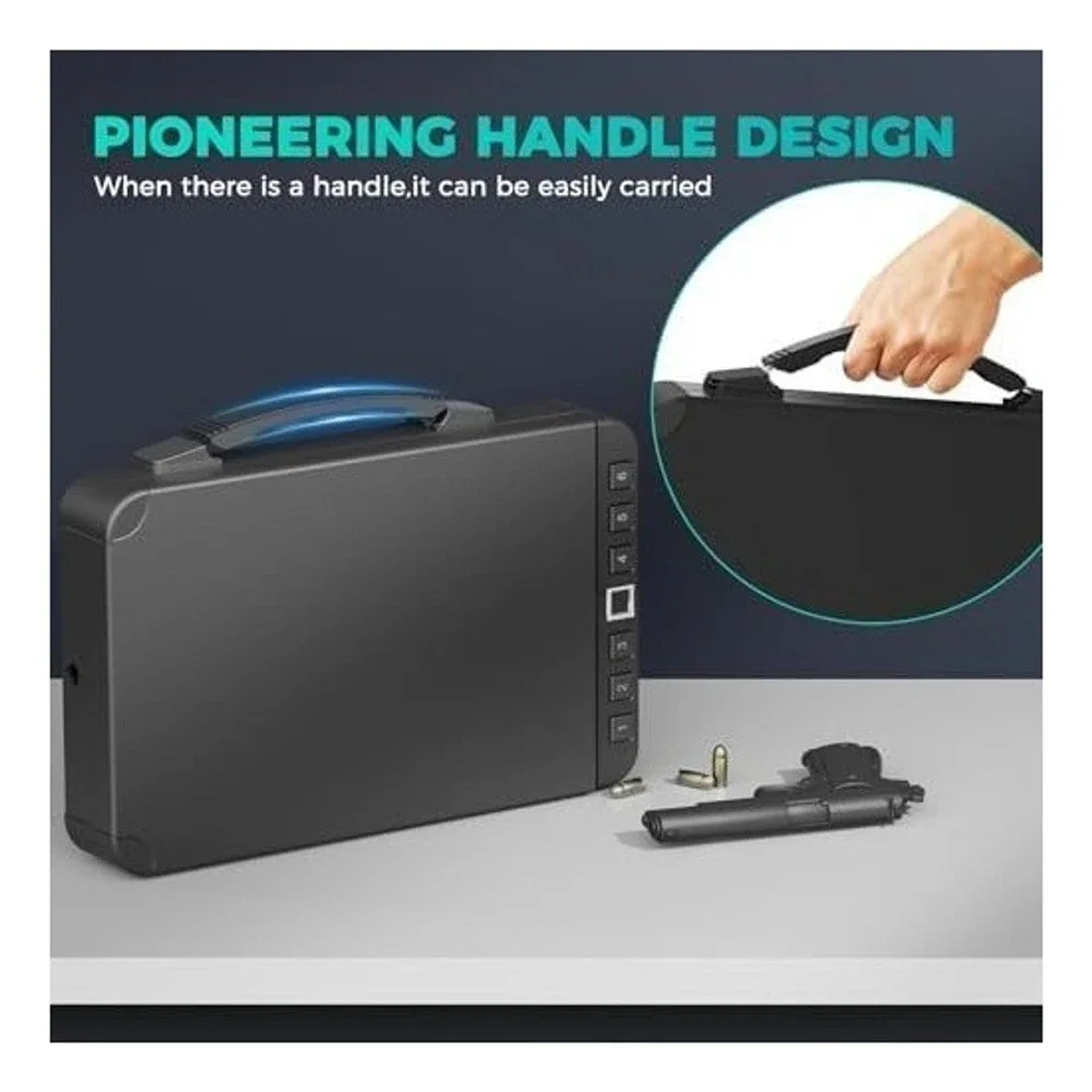 Miisekmy Biometric Handgun Safe Portable Fingerprint Digital Keypad Gun Lock Box
